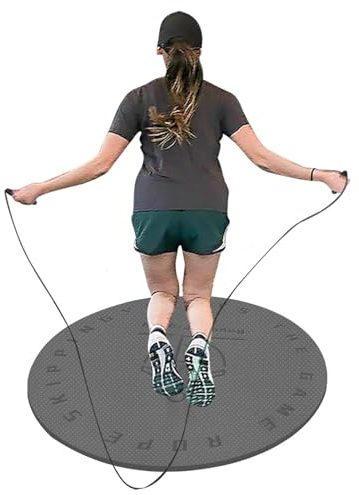 Springseilmatte, Jump Rope Matte, Matte für Springseil, Springseil Matte Rund, Seilspringen Übungs Trainingsmatte, Jump Rope Mat, Buffer Mute Trainingsmatte, Stoßdämpfende Fitnessunterlage,60*60*0.6cm