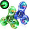 SCIONE 2 pcs Fidget Spinner LED Cristal Hand Spinner Lumineux Jouet Sensoriel Fidget Toys Anti Stress ADHD pour Enfants Adultes Halloween Noël Bleu et Vert