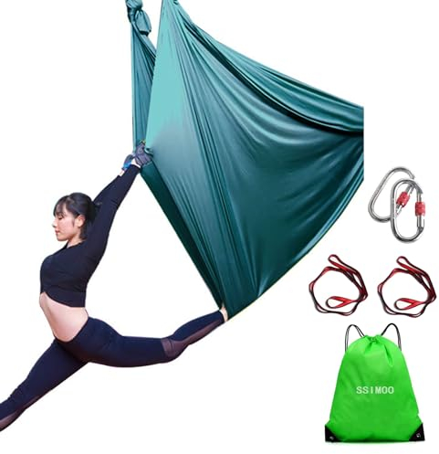 SSIMOO Schaukeltuch, Aerial Yogatuch, Yoga-Schaukel, Yogatuch Zum Aufhängen, Therapieschaukel, Hängematten, Yoga Vertikaltuch, Yogatücher, Akrobatik Tuch für Erwachsene Kinder(5X2.8M) (Color : Dunkel