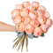 Kisflower 10 rose artificiali rosa, alte 50,8 cm, singolo stelo lungo, in seta sintetica, per tavolo, ufficio, feste, matrimoni, decorazione per la casa (rosa, 10 pezzi)