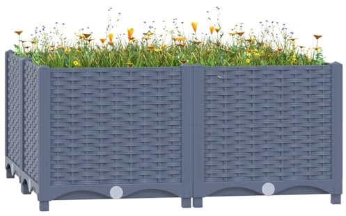 ShGaxin Arriate, Vasi per fiori e piante, Giardinaggio Fioriere, Orto Urbano Terrazza, Tavolo da Coltivo, Tavolo da Coltivazione, 80x80x38 cm Polipropilene
