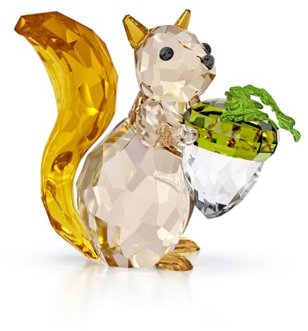 Swarovski Idyllia Eichhörnchen und Eichel, Fantasievolle Kristallfigur mit Strahlenden Kristallen