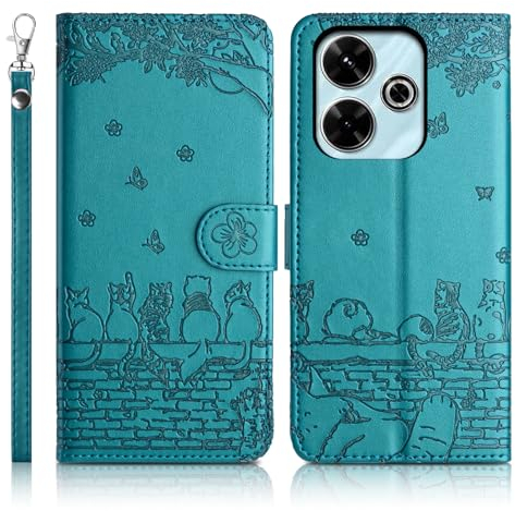 Succtopy Handyhülle für Xiaomi Redmi 13 4G Premium PU Lederhülle Xiaomi Redmi 13 4G Klappbar Flip Case Tasche Magnet Kartenfach Standfunktion Schutzhülle Xiaomi Redmi 13 4G Blau