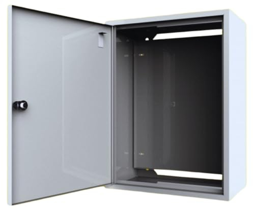 MAR-STEF Aufputzverteiler Metall mit Montageplatte IP30 Weiß Verteilerkasten für Elektroinstallation Sicherungskasten Schaltkasten (400x300x170)