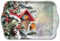 Ambiente kleines Tablett Serviertablett Dekotablett Melamin 13x21 cm Rotkehlchen Vögel in Winterlandschaft Winter Weihnachten Serie House with Robins