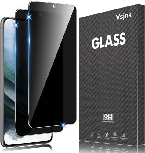 Vsjnk Verre trempé pour Samsung Galaxy S21 Anti-Espion Protection D'écran, 2 Pièces protector HD Vitre 9H Glass Anti-Rayures Compatible avec Galaxy S21