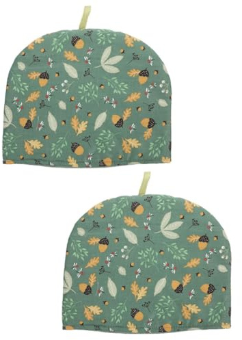 Ciieeo 2 Pack Tea Cozy for Teapot, Cotton Warmer | Insulated Floral Dust Cover 28 x 23 cm for Kitchen, Dining Table, Loose Leaf Tea Kettle, Hot Drink Pitcher and Teaset