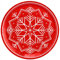 OH YEAH - Pack 6 Platos Cartón Llano Navidad - Winter Rojo - 23 cm - Efecto Metalizado Rojo - Decoración Mesa Navidad - Mesa Decoración Rojo - Decoración Navidad - DISEÑO ÚNICO