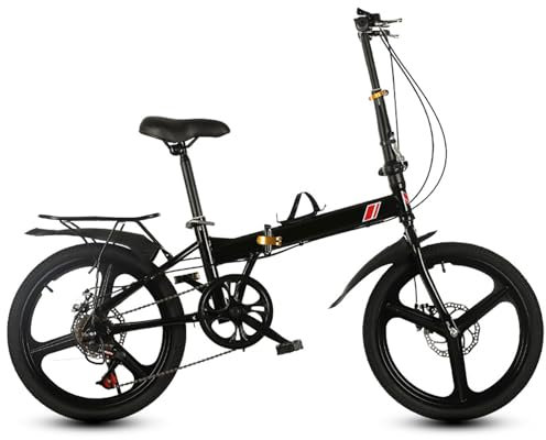 20-Zoll-Faltrad, Fahrrad Mit Kohlenstoffstahlrahmen, Superleichtes Faltrad Mit 6 Gängen Und Variabler Geschwindigkeit, Für Schüler Und Erwachsene A,20 inches