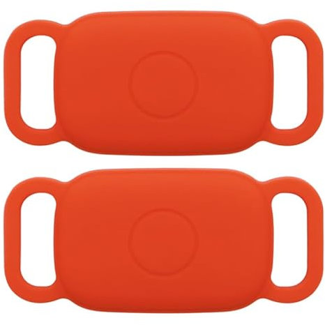 Dog Collar Holder for Tile Pro 2024/2022 Bluetooth Tracker, Anti Lost Waterproof Silicone Soft Case Secure Protective Cover Finder for Keys, Bags, Cat Dog Collar Tag, 2 Pack (Red)
