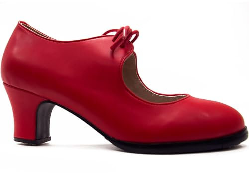 El Rocio desde 1980 Flamingo-Schuh mit doppelter Sohle und Schnürung, rot, 38 EU