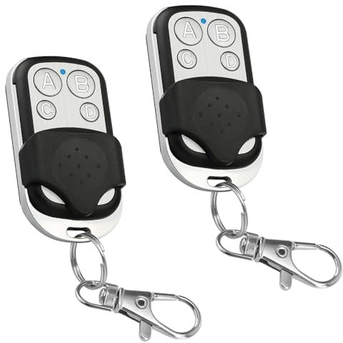Joynine 2Pcs Telecommande Universelle Portail 433.92 MHz, Telecommande Garage Universelle sans Fil, Bip Portail Universelle Compatible Rolling Code à 4 Boutons pour Porte de Garage et Voiture