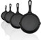Qiraoxy Professional Cast Iron Skillet Set – 4 Pans (14cm, 16cm, 20cm, 26cm) for Searing, Baking & Frying | Heavy Duty Pre-Seasoned Cookware | Compatible with All Hobs | Oven & Grill Safe