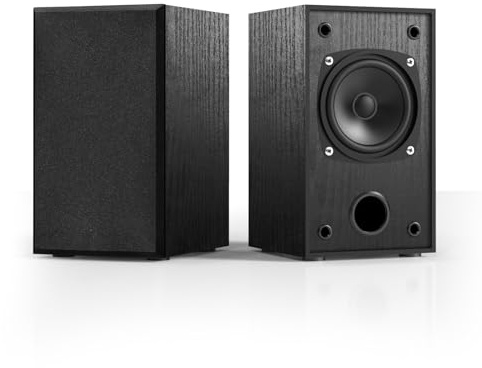 HZHZSP Passive Bookshelf Speakers for Record Players and Home Theater Systems, Midrange and High-Frequency Stereo Speakers, Black(Requires Amplifier or Receiver to Operate)