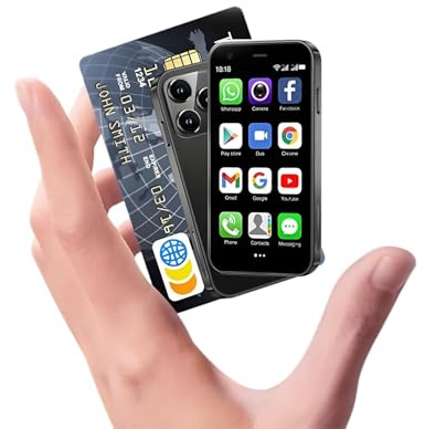 CatCalls Mini Phone 4G Unlocked 3.0'' Touch Screen Compact Mobile Phone for Kids & Students 2000mAh Battery Cell Phone with Dual SIM Quad Core Face ID//Bluetooth/GPS 3GB+32GB Memory (XS16-Black)