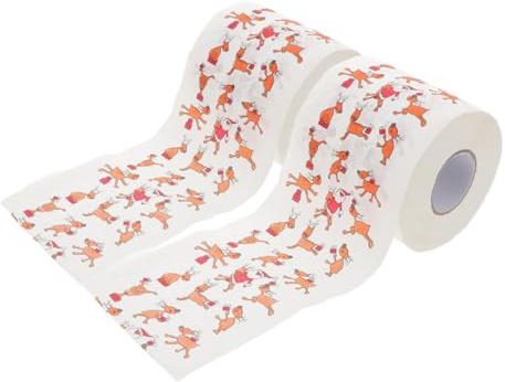 GLEAVI 2rouleaux Papier Toilette de Noël Décorations de Papier Toilette Articles de Fête de Noël