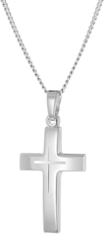 trendor Halskette mit Kreuz-Anhänger für Damen & Jugendliche 925 Silber | zeitloses Schmuckstück für Frauen, modischer Halsschmuck,