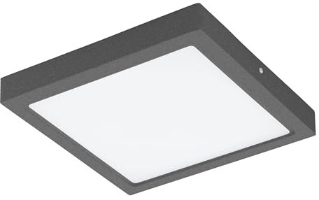 EGLO LED Deckenlampe Argolis, Deckenleuchte, Lampe Decke | Aluguss in anthrazit, Kunststoff in weiß warmweiß IP44