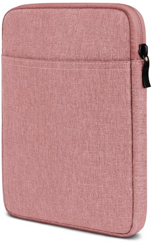 moex eBook Hülle für Amazon Kindle Paperwhite 2024 Tasche mit Reißverschluss und Fach für Zubehör, Stoff E-Reader Sleeve weich Gepolstert, Schutzhülle Minimalistisch Dash Case, Rosa