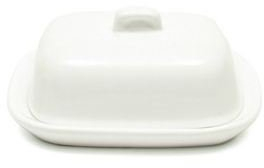 Cks Mini-Beurrier Avec Couvercle En Céramique Blanche (10X8X4Cm) (Paquet de 4)