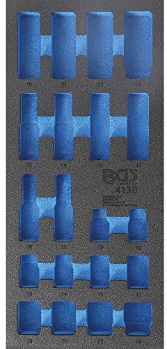 BGS 4130-1 | Werkstattwageneinlage 1/3 | leer | für Art. 4130 | Hartschaum | Länge 408 mm | Breite 189 mm | Höhe 32 mm | geeignet für alle BGS Werkstattwagen