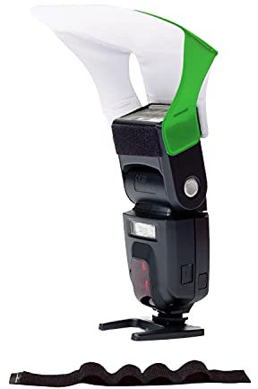 LumiQuest Flash Pocket Bouncer, Flash Diffuser with UltraStrap Bundle, Universal Classic Design for External Camera Flashes, Neon Green