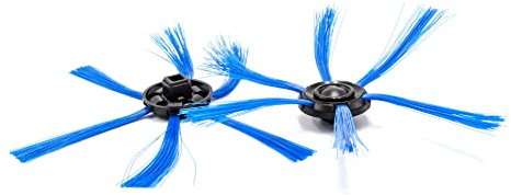 vhbw 2x brosse latérale de rechange compatible avec Philips Smartpro Active FC8810 robot aspirateur - lot de brosses de nettoyage, noir/bleu