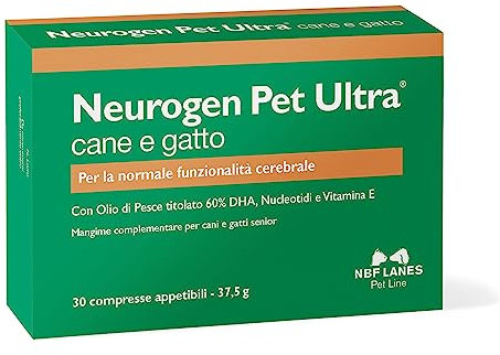 NBF Lanes | Neurogen Pet Ultra Cane e Gatto, 30 Compresse Appetibili, per la Normale Funzione Cerebrale, Cani e Gatti Senior