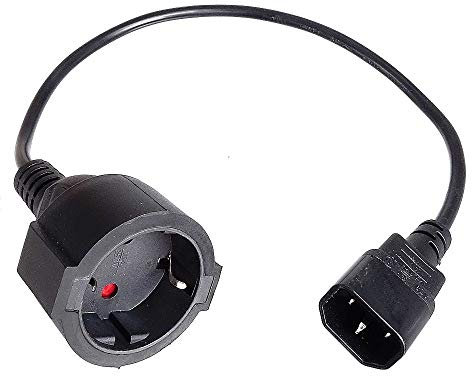 SHORTIX UPS Cable: Protective contact socket CEE 7/3 to IEC plug C14. 55 cm