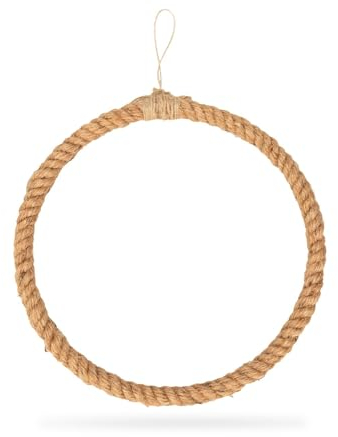 NaDeco Metallring umwickelt mit Jute wählbar in den Größen 25 35 40cm Drahtring zum Basteln Metallring für Wickeltechnik Hoops für Traumfänger Ring Makramee Ring, Größe:Ø 25 cm