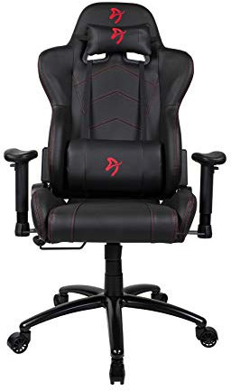 Arozzi Inizio Chaise de Bureau Ergonomique en Cuir synthétique avec Dossier Haut inclinable inclinable à Bascule réglable en Hauteur et Soutien Lombaire et Cou réglable – Noir avec Accents Rouges