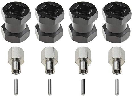 4 Stücke 12mm RC Radnaben Sechskantverlängerer 15mm Verlängerungs mit Stiftmuttern für RC 1/10 Raupenwagen