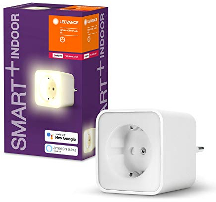 LEDVANCE Smarte Steckdose mit ZigBee Technologie und integriertem Nachtlicht zur Einbindung konventioneller Geräte ins Smart Home, kompatibel mit Alexa und Google Voice, SMART+ NIGHTLIGHT PLUG, 4-Pack