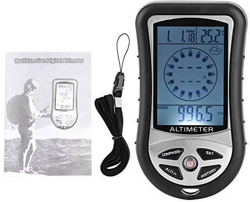 Omabeta Bussola LCD Portatile 8 in 1 Barometro Altitudine Altimetro Meteo Elettronico Multifunzionale per Campeggio Escursionistico All'aperto