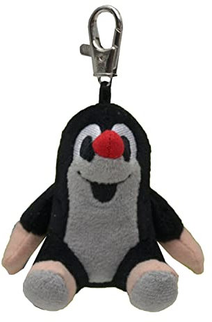 Schlüsselanhänger Schlüsselring 7 cm Original Der Kleine Maulwurf Schwarzes klassisches Design, Sitzend Schlüsselbund Kuscheltieranhänger Anhänger für Kinder