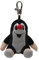 Schlüsselanhänger Schlüsselring 7 cm Original Der Kleine Maulwurf Schwarzes klassisches Design, Sitzend Schlüsselbund Kuscheltieranhänger Anhänger für Kinder