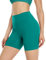 icyzone Damen Sport Shorts Kurze Sporthose Fitness Tights Hohe Taille Kurz Yoga Leggings (M, Teal Lagoon)