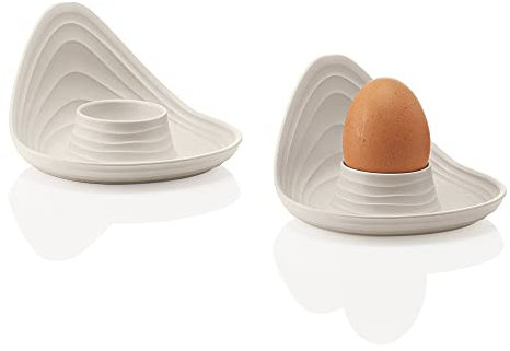 Guzzini Tierra Juego de hueveras, Blanco Leche, Set di 2
