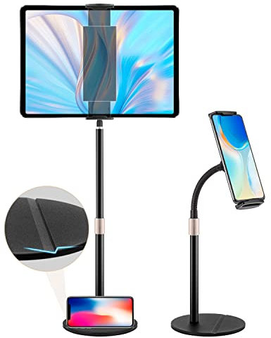 Supporto Tablet, iFongsh Supporto Tablet e Telefono, Rotazione di 360 gradi, Altezza Regolabile, per iPad Pro 12.9, Air, Mini, Huawei, iPhone, Samsung, tutti i tablet e telefoni da 4,7-13