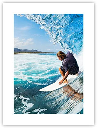 Poster ohne Rahmen Surfen Surfer Ozean Welle Deko 30x40cm Wandposter Art Prints Wandbilder Dekoration Wohnzimmer Schlafzimmer Küche Wanddeko Bild Wand Kunstdruck Modern Wall Art Decor P2XPA30x40-2785