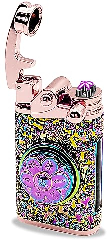 TIKIUKI Elektrisches Doppelbogen Plasma Feuerzeug - Winddicht, Sturmfest, Wiederaufladbar, Flammenlos Mit Gravur - Geschenk für Männer und Frauen (Rosa)