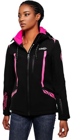 MARIKOO Damen Softshell Jacke Funktionsjacke Outdoor B928 [B928-Cho-Oyu-Schwarz-Gr.S]