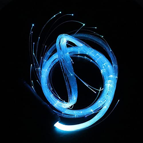Frusta da Ballo in Fibra Ottica a LED, 7 Colori Luminosi, 4 modalità di Cambio Luce, 30+ Combinazioni di attenuazione, Frusta in Fibra Ottica con Corda Flash a LED con Manico Nero Puntelli da Ballo