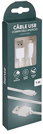 itense - Câble charge rapide micro-USB - Compatible Android - Longueur: 1m - Puissance: 10.5W - Ultra résistant - Courant de sortie: DC 5V/2100 mAh - Embouts renforcés pour une meilleure durabilité