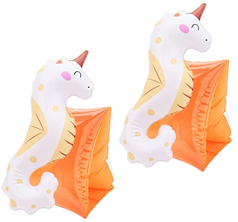 Aufblasbare Armbänder für Kinder Cartoon Arm Bands Floaties Baby schwimmt für Schwimmen für Pool Wasser Schwimmen Ausbildung Jungen Mädchen Kleinkind (Alter 1-6) (Seepferdchen)