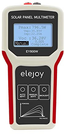 Multimètre portatif de panneau photovoltaïque portatif - Détection automatique / manuelle MPPT - Testeur MPPT avec écran LCD - Outil de test de tension à vide