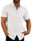 COOFANDY Mens Shirts Short Sleeve Holiday Shirts Summer Hawaiian Shirt Dress Shirt Linen White XXL