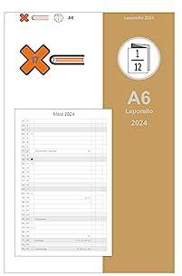 A6-Leporello/Faltplaner (kein Heft) | Jahreskalender Jahresplaner 2024 (H 135 mm x B 90 mm) für das revolutionäre X17 und X47 Notizbuch mit auswechselbaren Heften