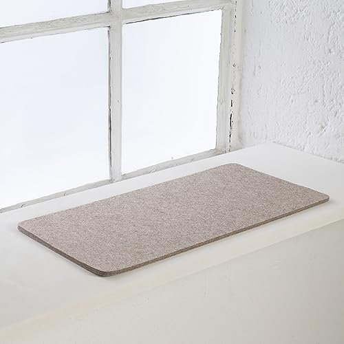 LucyBalu® Fensterbrettauflage für Katzen aus Wollfilz | Liegematte Fensterbank Katze | Katzenkissen | Fensterliegeplatz Katzen | Katzenbett Fensterbank | Fensterliege als Katzenfensterbett | Sand
