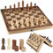 29cm Schachspiel Magnetisch Holz,Backgammon,3 in 1 Schachspiel Holz Hochwertig,Schachbrett Holz Hochwertig,Schach,Tavla Türkisch Holz,Schachspiel Klappbar für Kinder Erwachsene Party Reisen